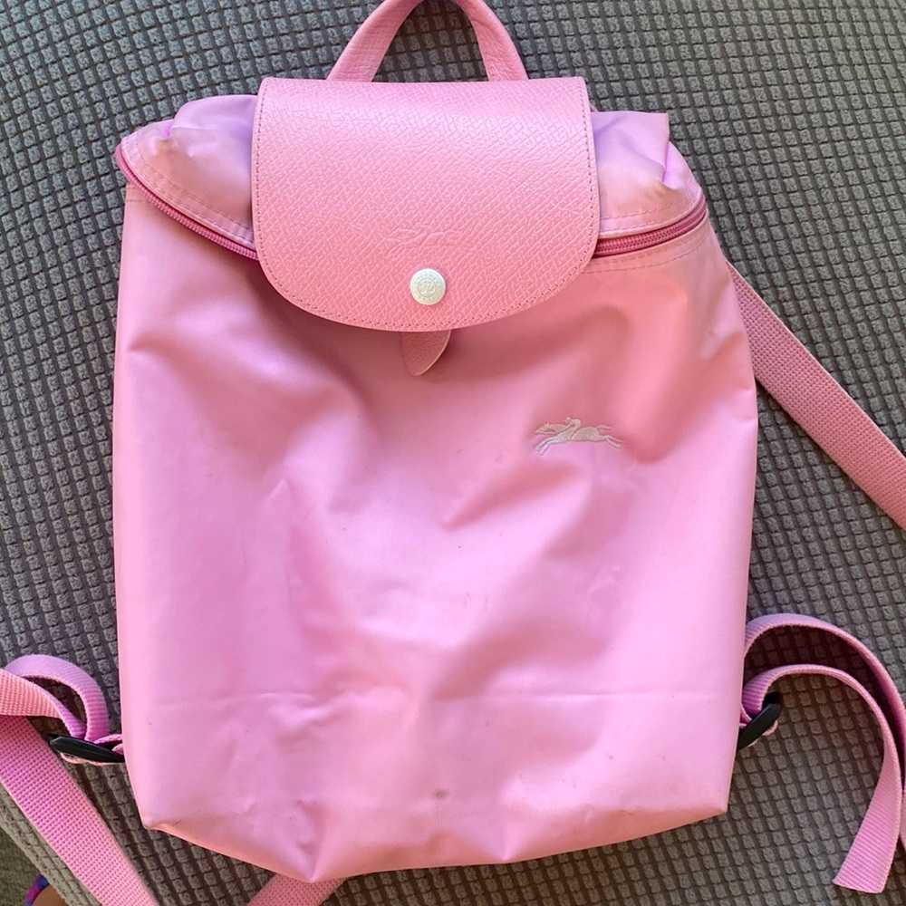Longchamp Le Pliage Club Pink Nylon Backpack medium size
